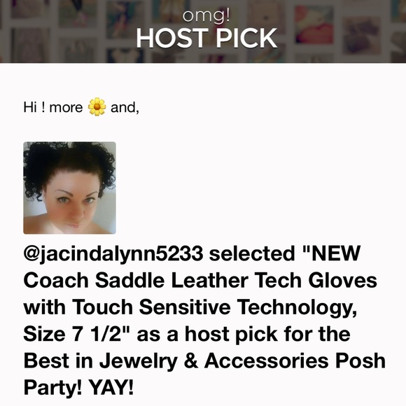 NEW Coach Saddle Leather Tech Gloves with Touch Sensitive Technology Size 7 1/2 - Picture 2 of 11